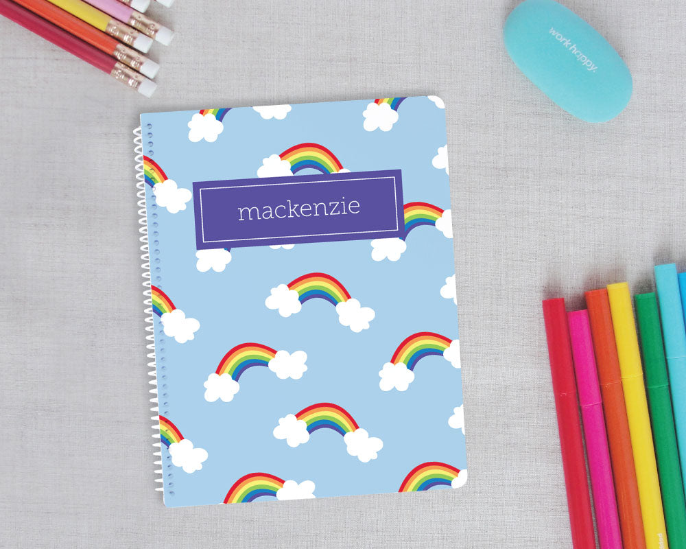 Rainbow Personalized Spiral Notebook