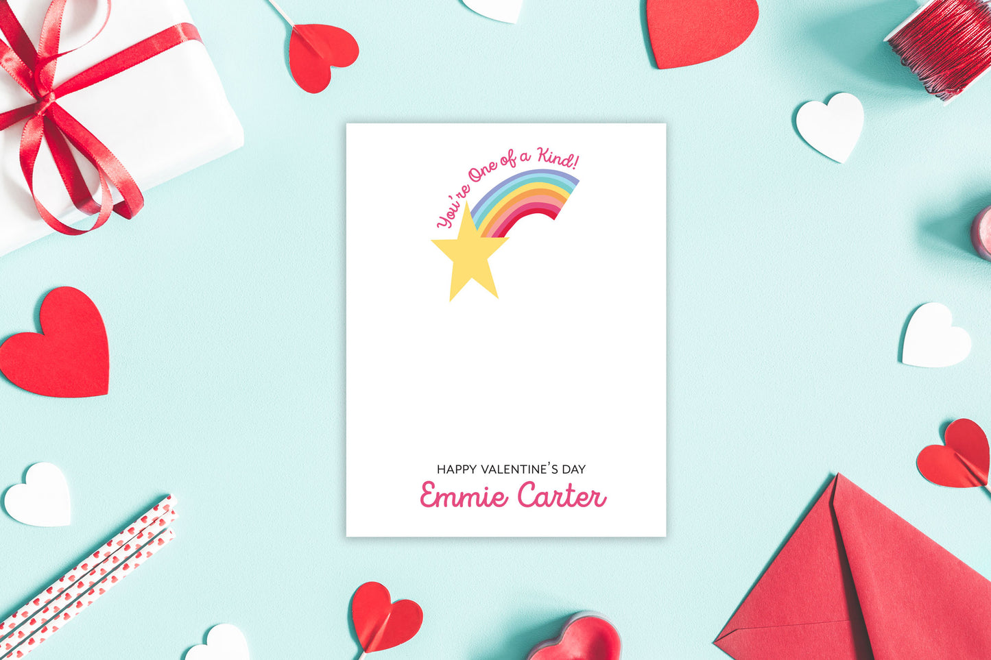 Rainbow Shooting Star Personalized Valentine's Day Stationery