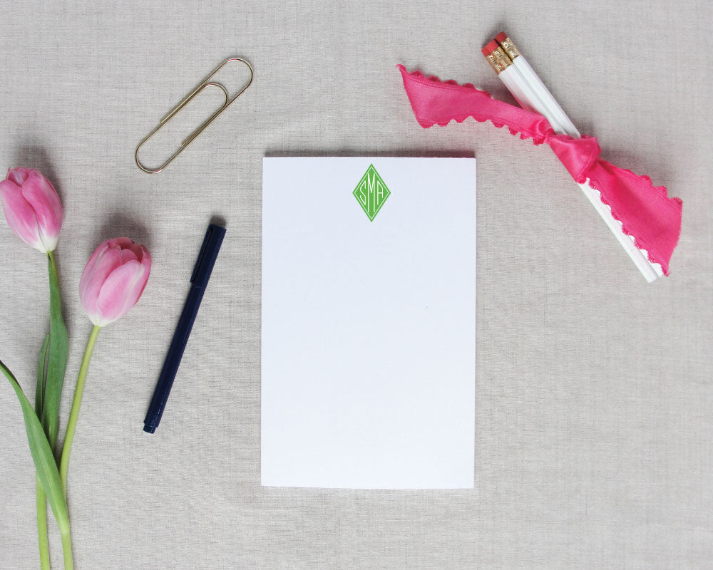 Solid Diamond Monogram Notepad