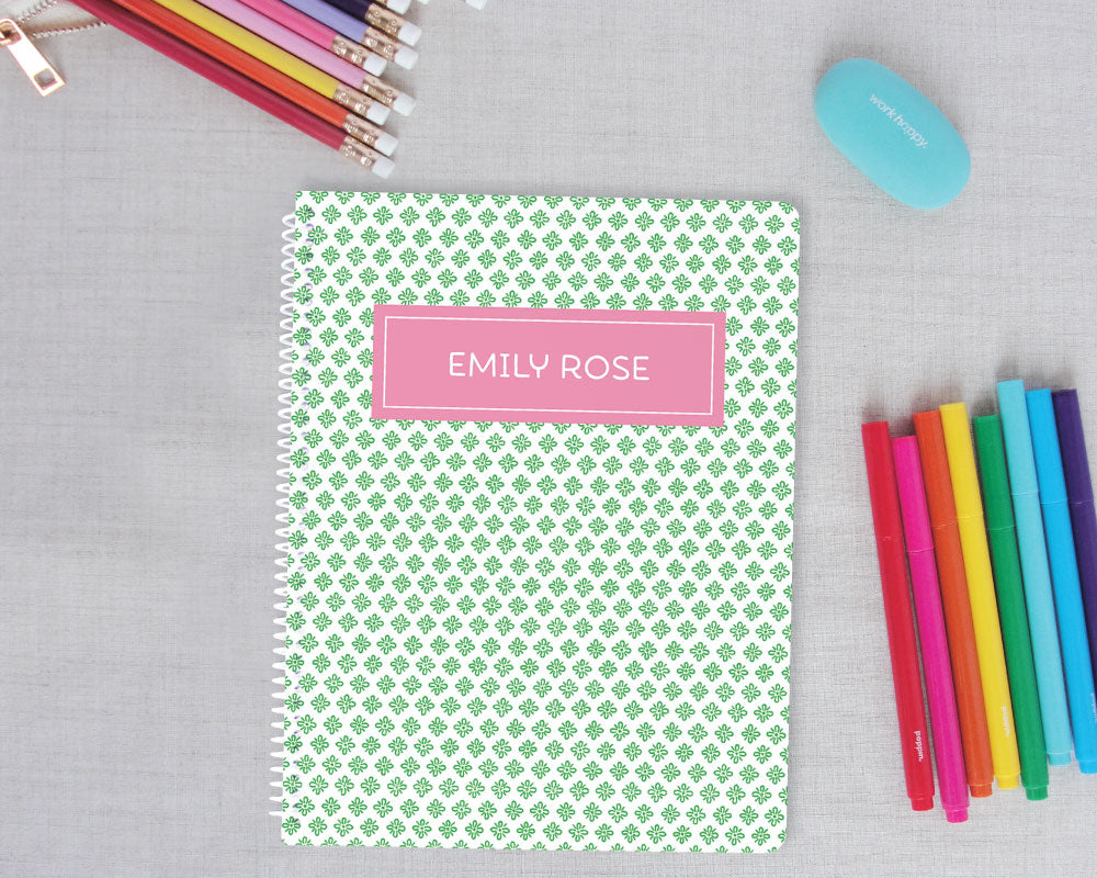 Whimsy Pattern Personalized Spiral Notebook